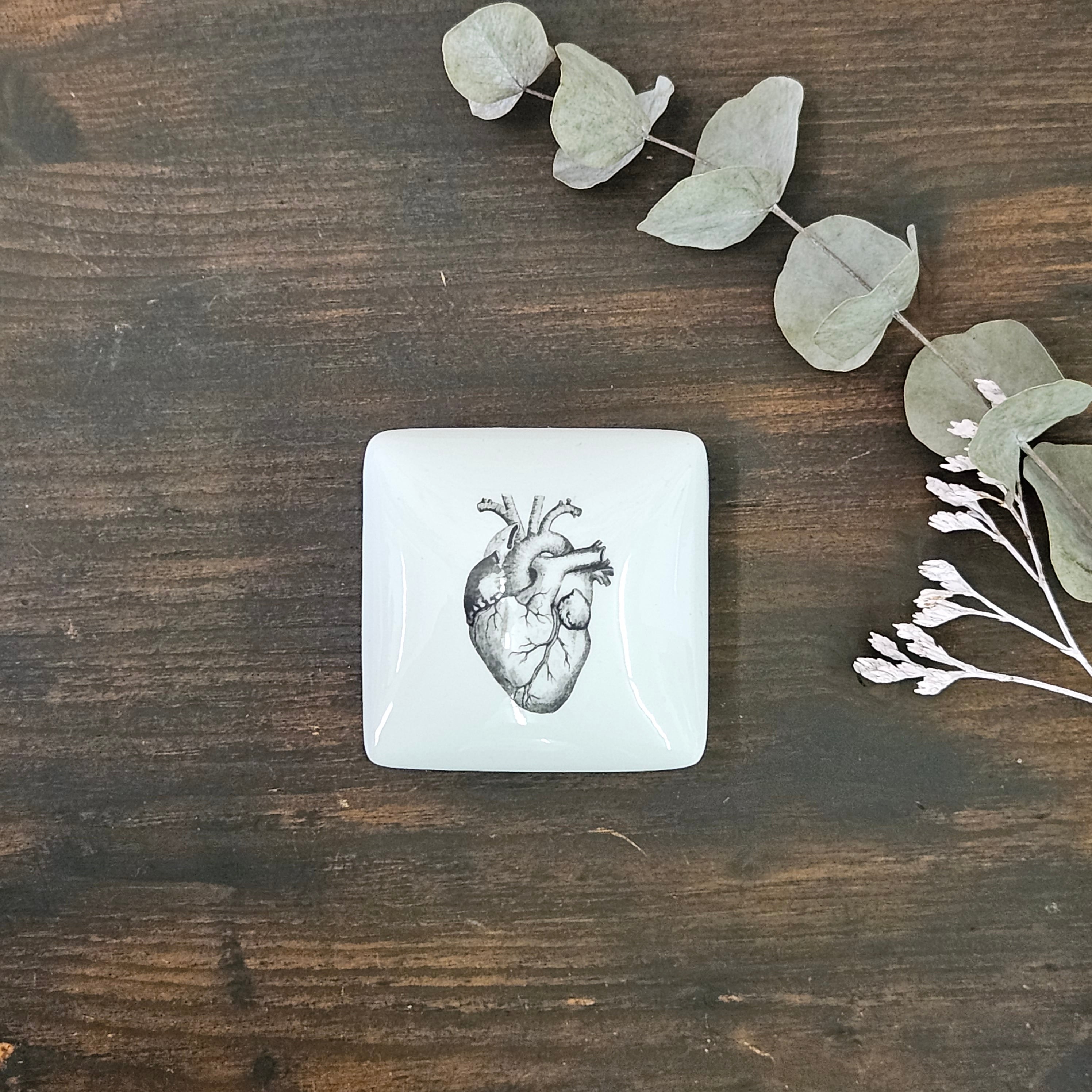Heart - Square porcelain box