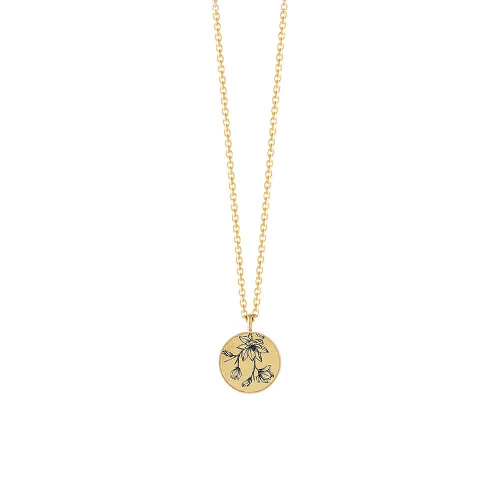 The Basic Pendant Necklace Magnolia gold vermeil