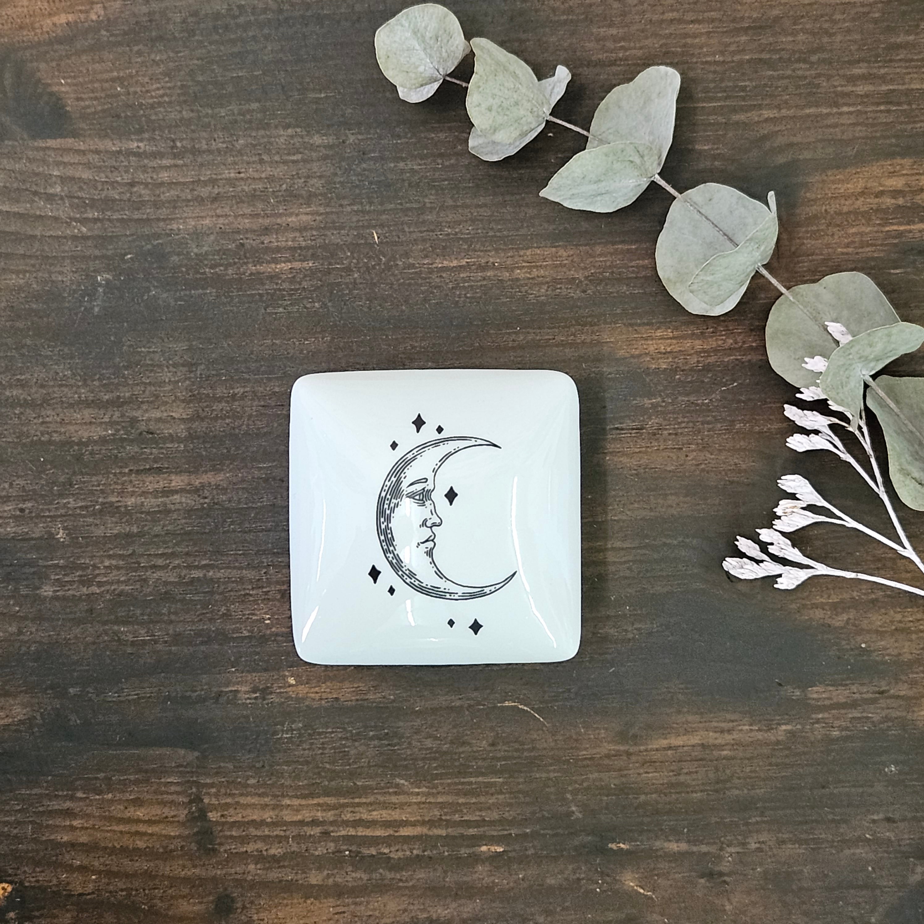 Celestial Moon - Square porcelain box