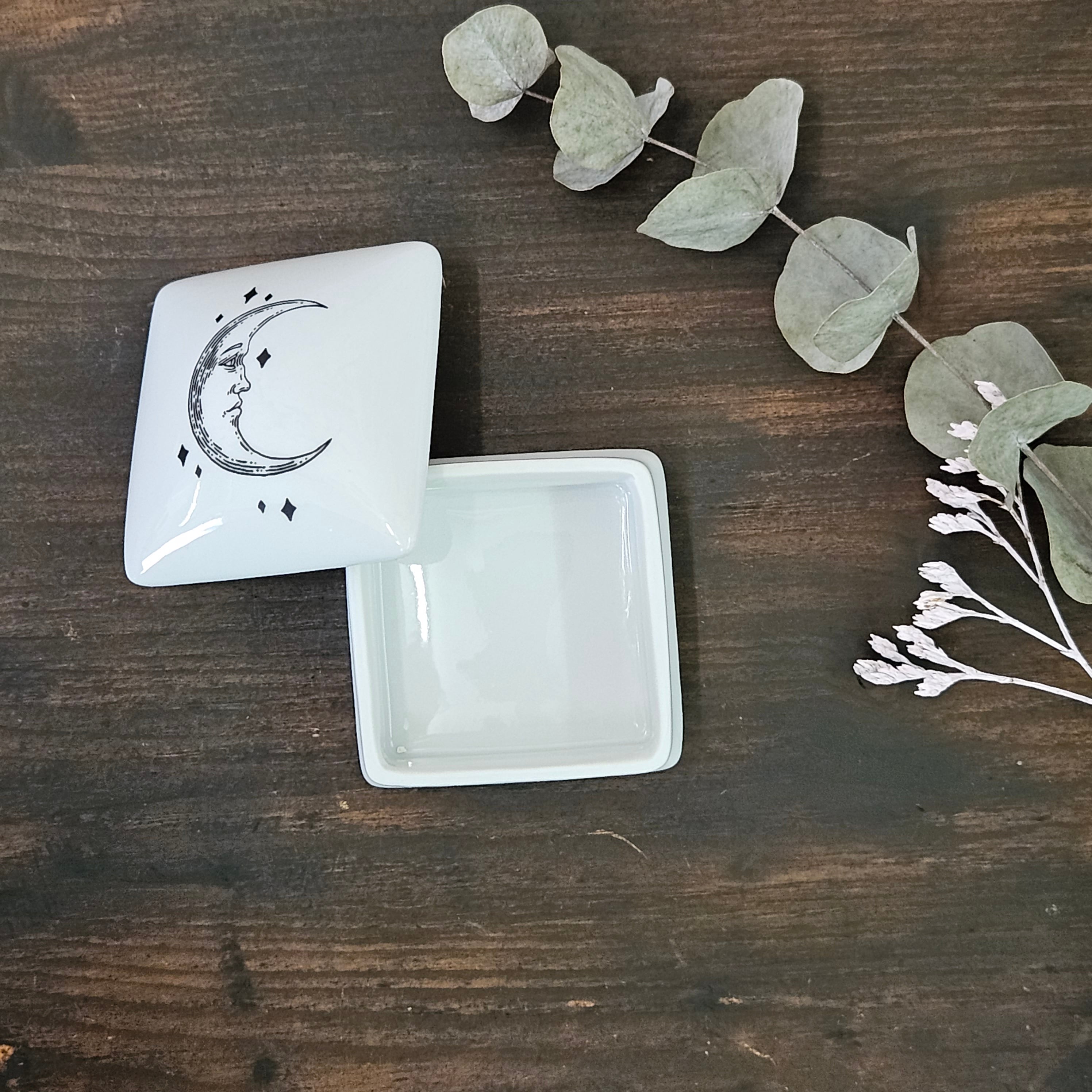 Celestial Moon - Square porcelain box