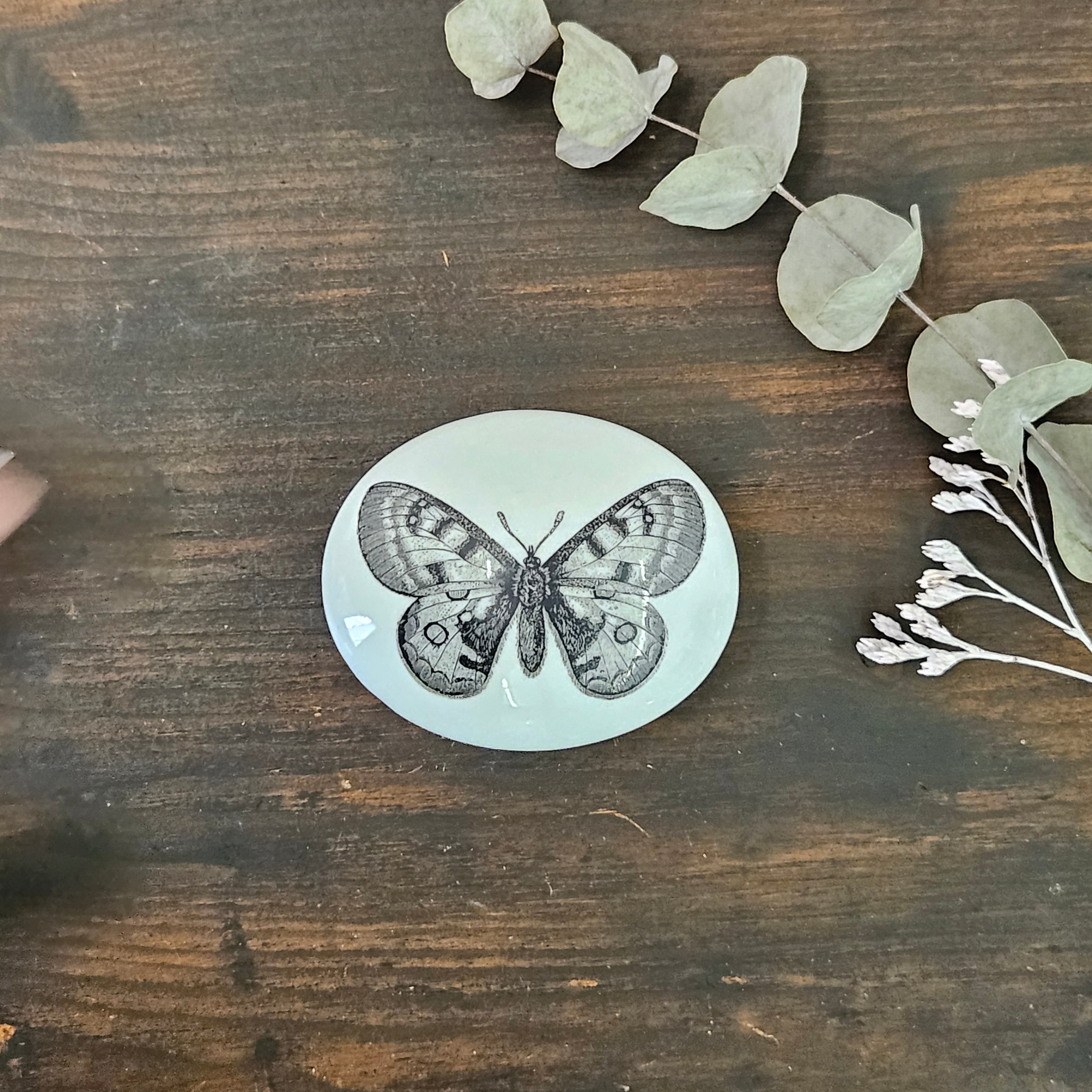 Butterfly - Oval porcelain box