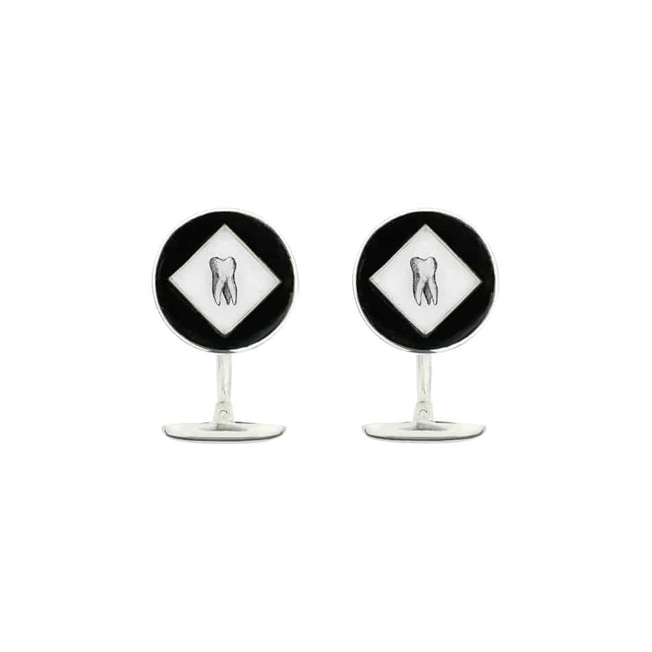 The Dentist´s Round Enamel Cufflinks