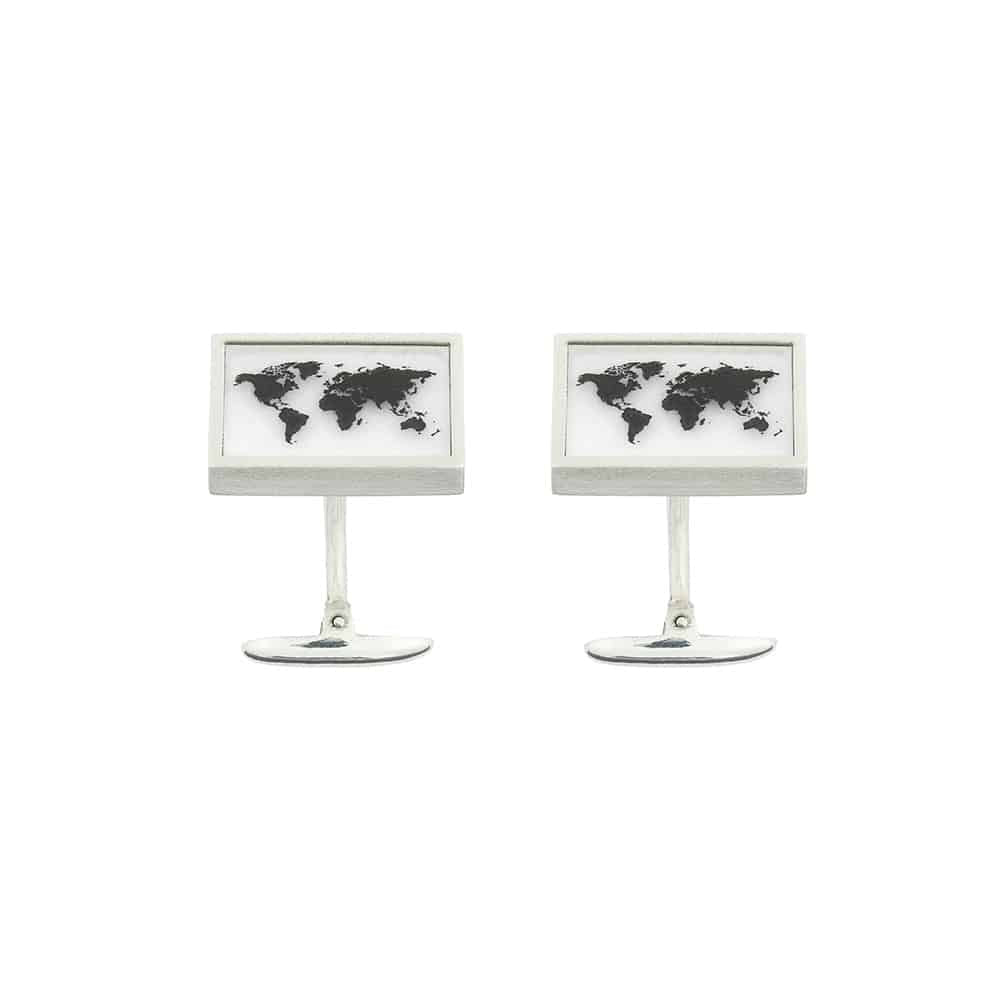 The Worldmap Rectangle Heavy Cufflinks