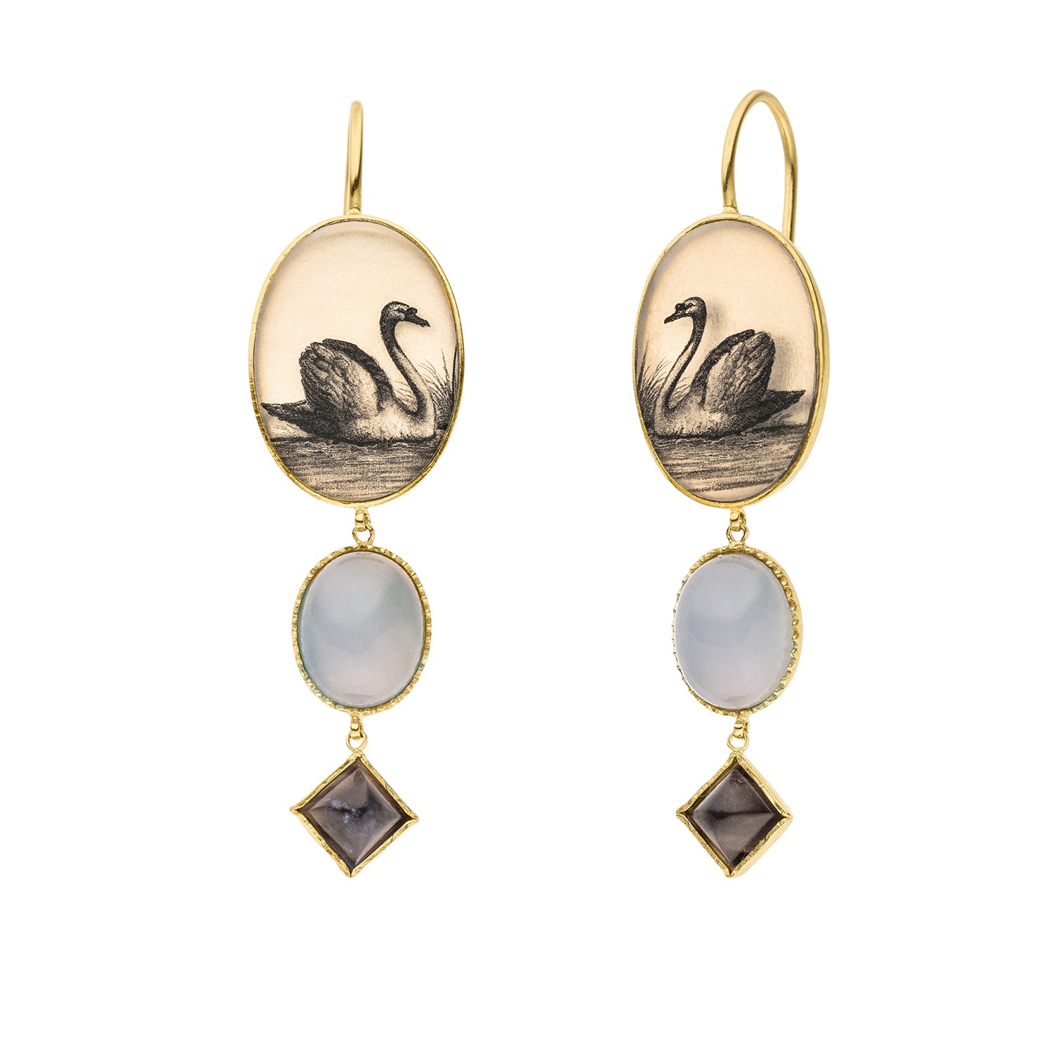 The Swan Short Drop Earrings