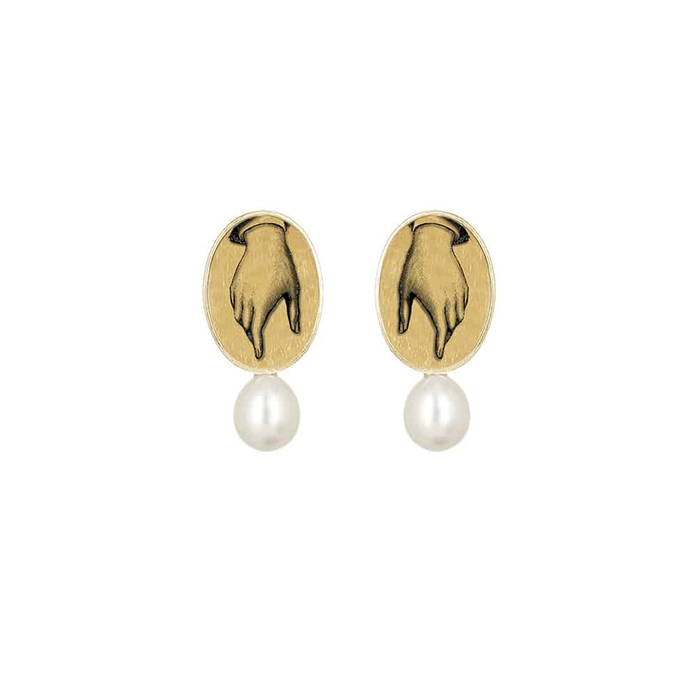 The Oval Pearl Earrings - Victorian - Gold Vermeil