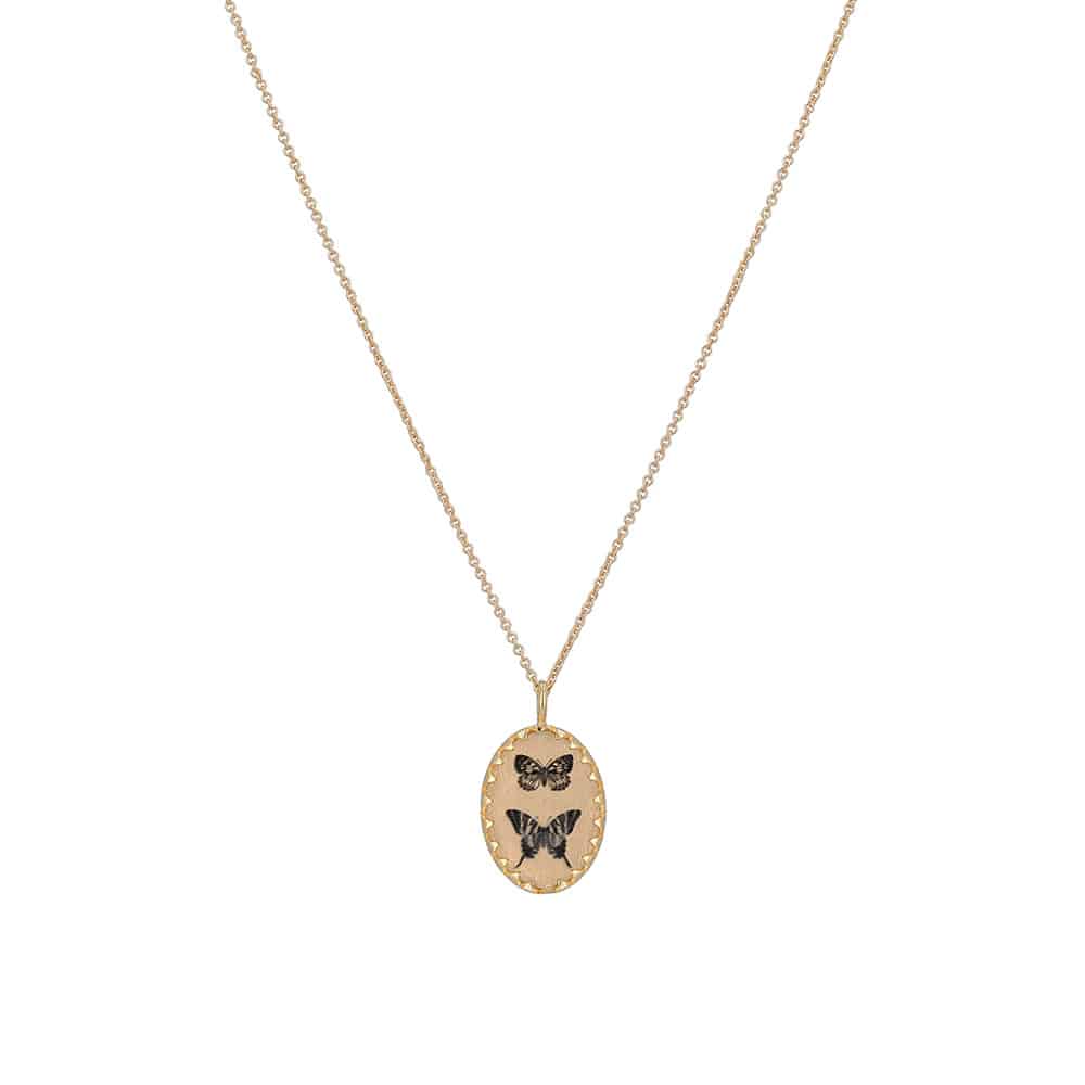 The Victoria Pendant Necklace - Double Butterfly