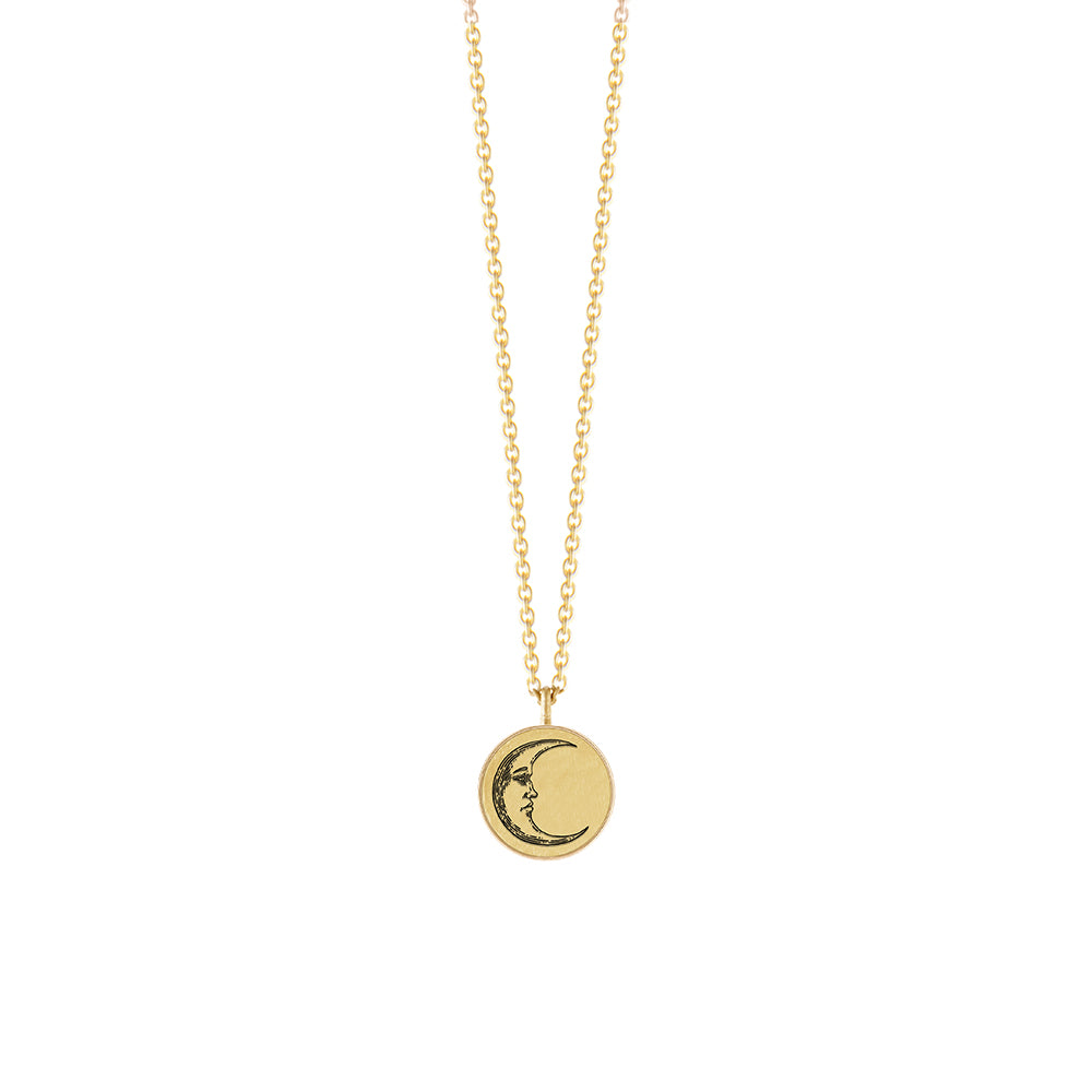 The Basic Pendant Necklace - Moon - gold vermeil