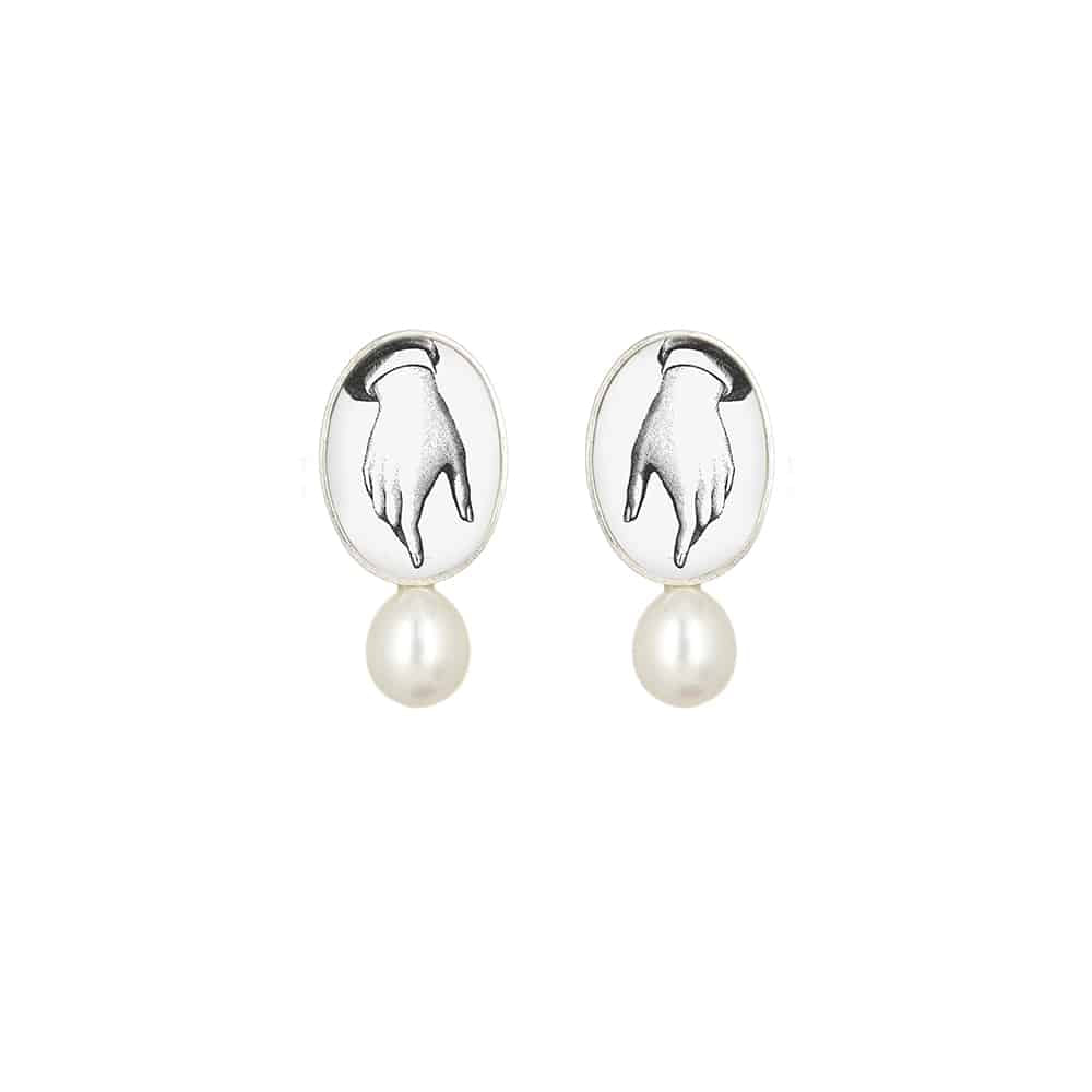 The Oval Pearl Earrings - Victorian