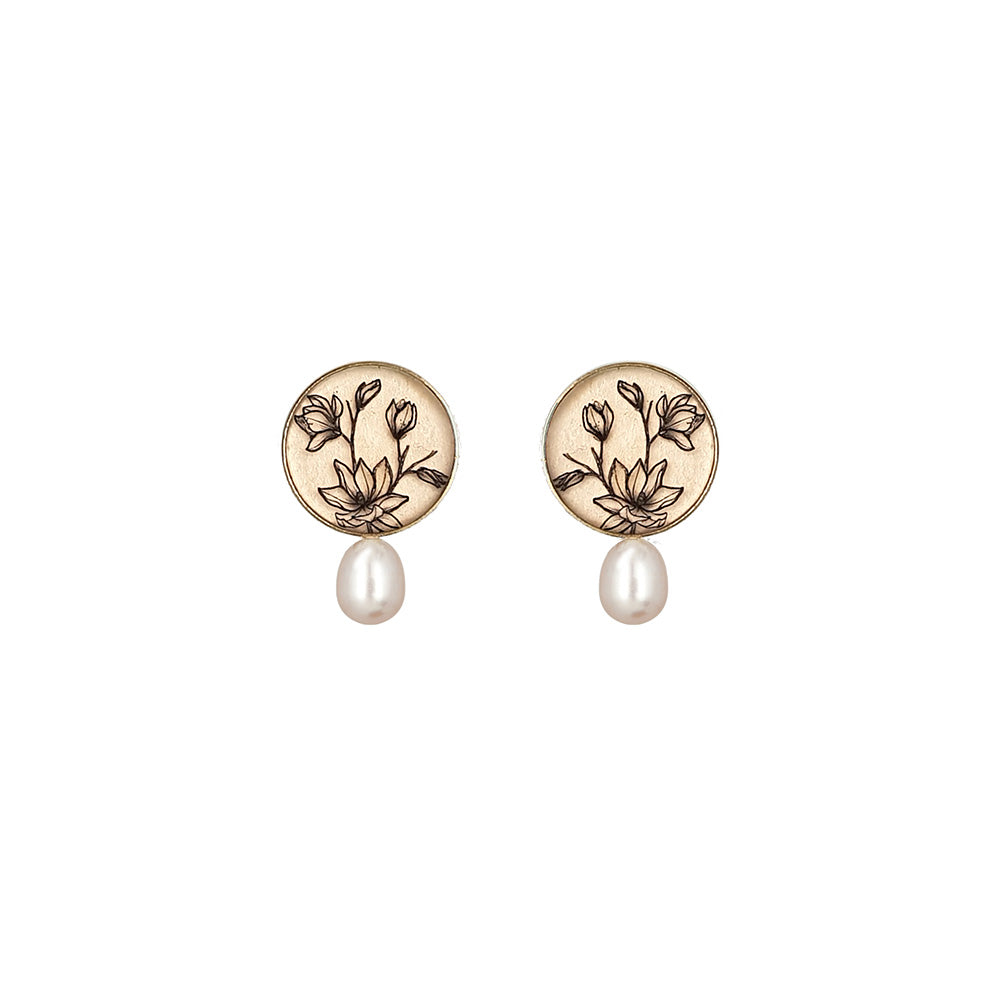 The Pearl Earrings - Magnolia - Gold Vermeil