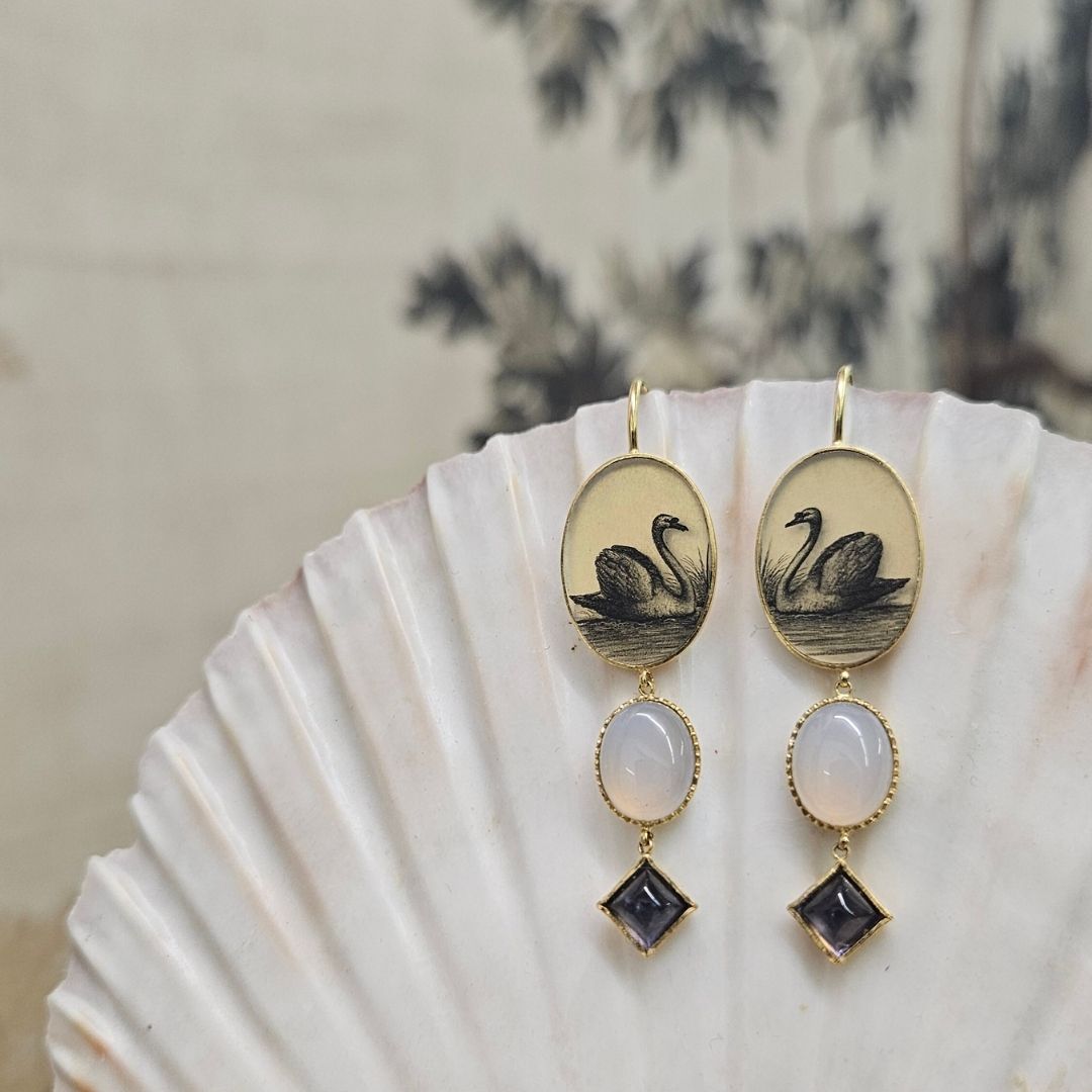 The Swan Short Drop Earrings