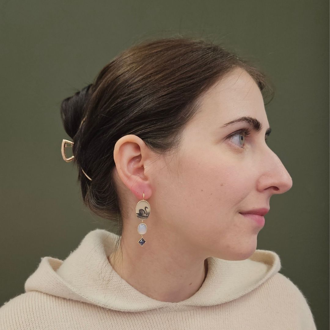 The Swan Short Drop Earrings