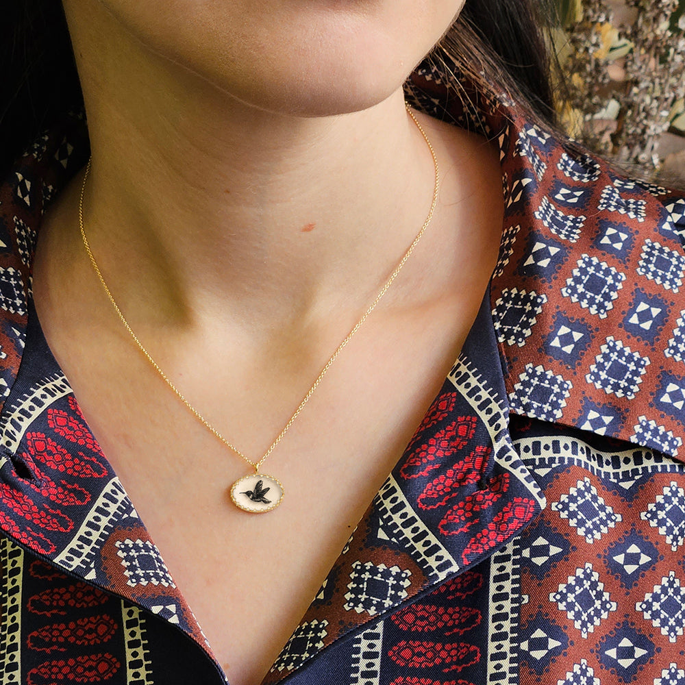 The Victoria Pendant Necklace - Hummingbird