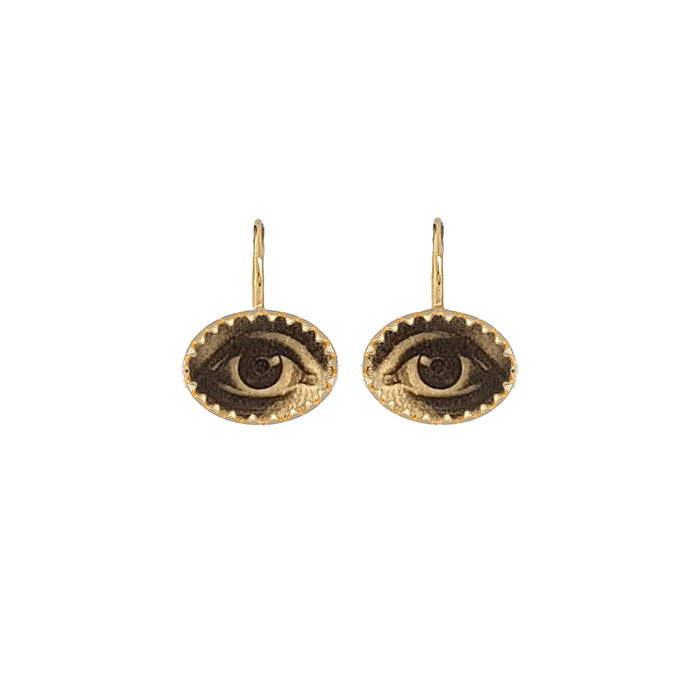 The Victoria Earhangers - Lovers Eye - gold vermeil